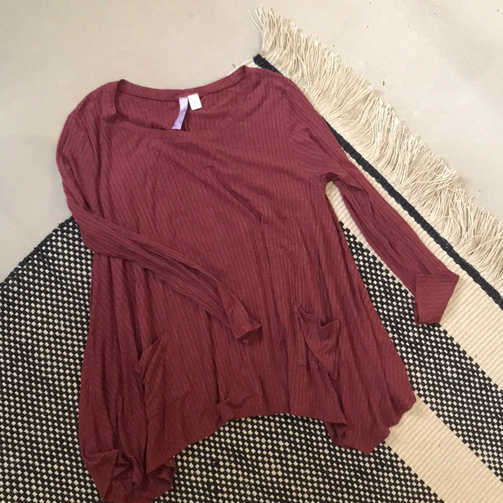 Maroon Long Sleeve Swing Shirt